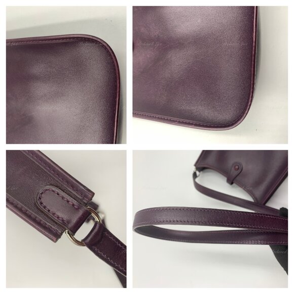Authentic HERMES Purple Epsom Mini Evelyne TPM Crossbody Bag - Picture 11 of 15